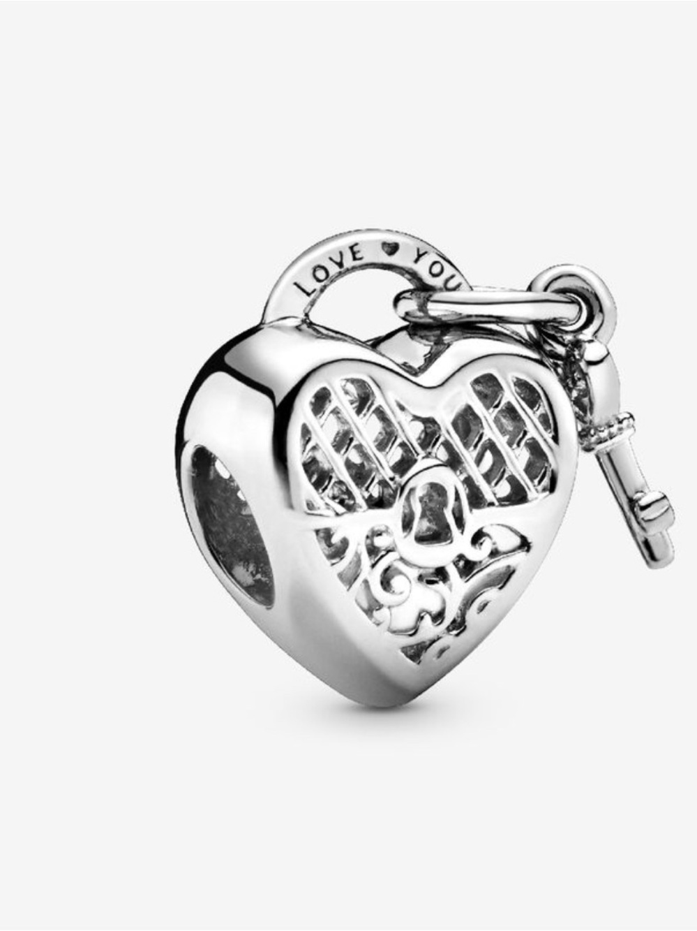 Pandora Heart padlock and key silver charm